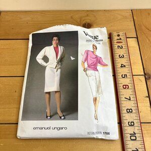 Women's Skirt Suit Sewing Pattern Emanuel Ungaro Vogue 1766 Vintage Uncut Sz 12